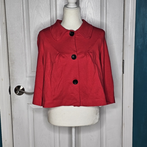 Notations Jacket Cape Top Red Small - Picture 11 of 12
